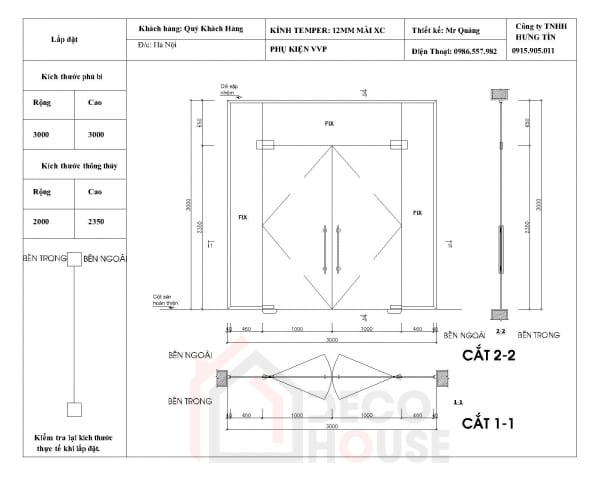 Kích Thước Cửa Kính Cường Lực Tiêu Chuẩn Hợp Phong Thủy