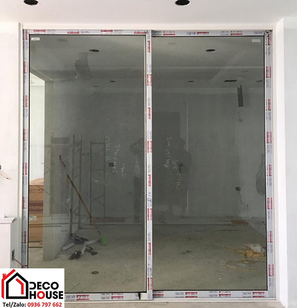Thi công cửa nhôm Xingfa 2 cánh mở trượt