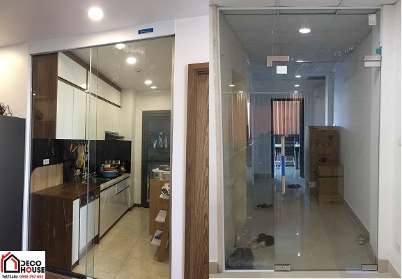 Cửa kính lùa zamilldoor ngăn phòng bếp giá rẻ