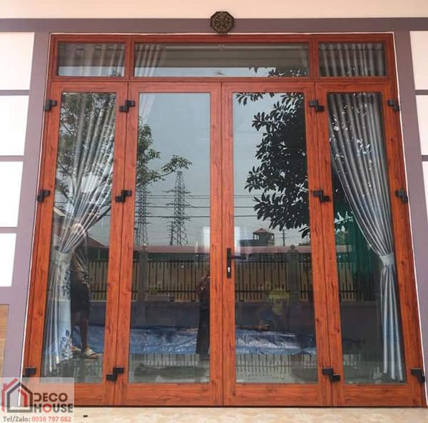 Lắp đặt cửa nhôm Xingfa giả gỗ giá rẻ tại Hà Nội