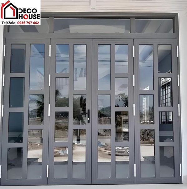 Cửa nhôm Xingfa mở quay 4 cánh màu đen