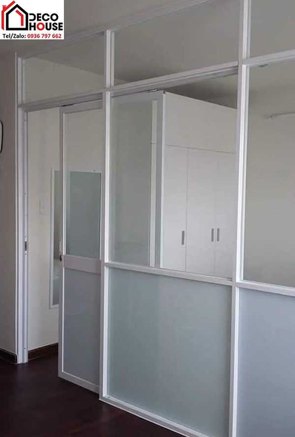 Cửa nhôm cỏ giá rẻ làm vách ngăn phòng