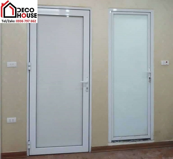 Mẫu cửa nhà vệ sinh 1 cánh sử dụng nhôm cỏ giá rẻ