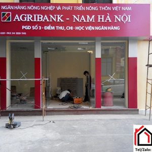 Làm cửa kính cường lực ngân hàng