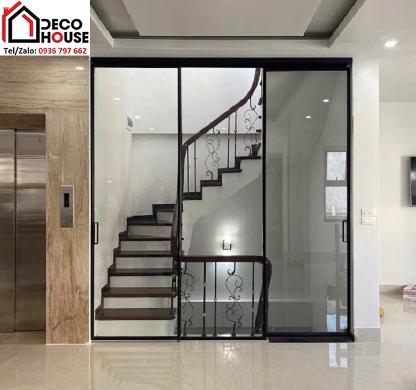 Cửa nhôm kính mở lùa hệ slim 3 cánh