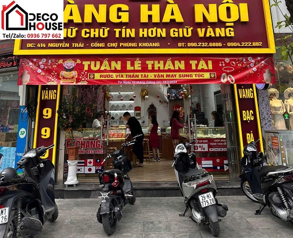 Thi công cửa thủy lực cửa hàng vàng bạc
