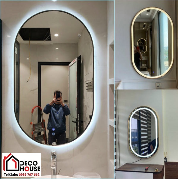 Gương bầu dục có đèn LED