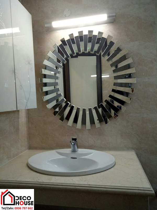 Gương trang trí nhà tắm hình mặt trời