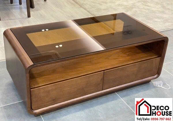 Mặt bàn kính cường lực màu trà đậm