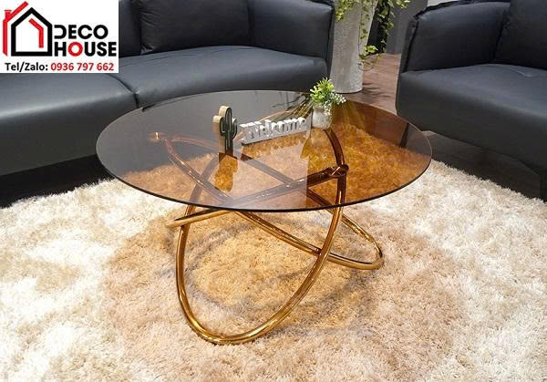 Mặt bàn kính cường lực màu trà