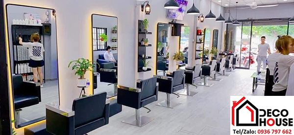 Làm gương chữ nhật treo tường salon tóc